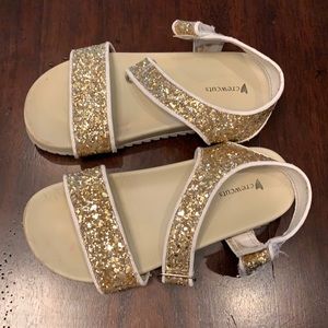 EUC Crewcuts JCrew Kids sandal gold sequins sz 1